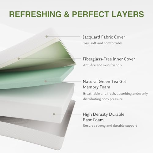 EGOHOME Cooling Memory Foam Twin XL Mattress