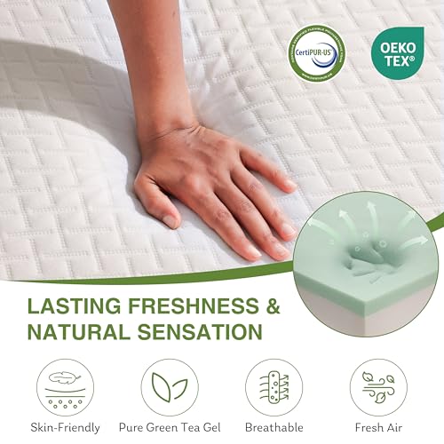 EGOHOME Cooling Memory Foam Twin XL Mattress