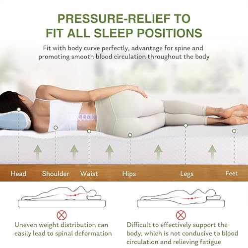 EGOHOME Green Tea Memory Foam Mattress - King Size - White