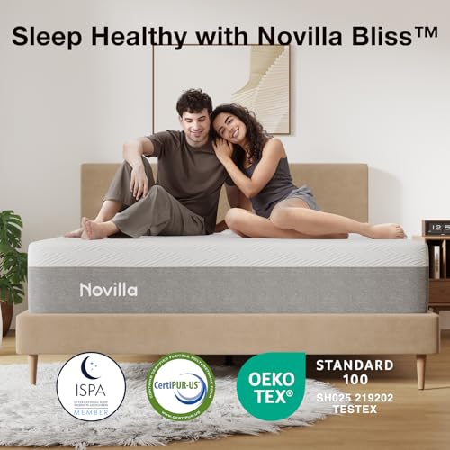 Novilla Gel Memory Foam Mattress - Queen Size - Grey