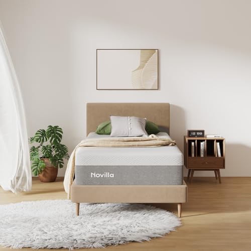 Novilla Gel Memory Foam Mattress - Twin Size - Grey