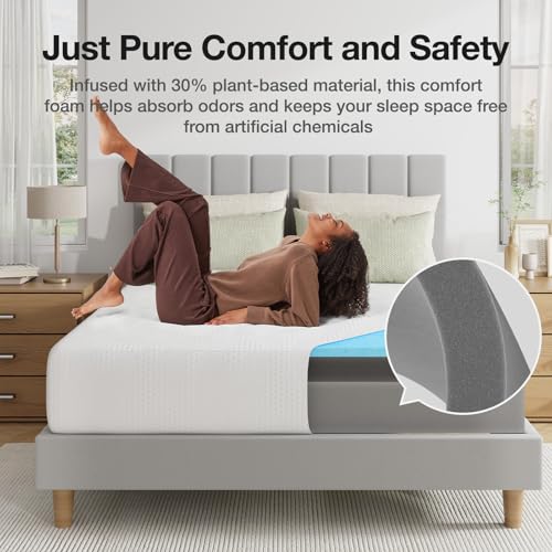 Novilla NanoGel Memory Foam Mattress - California King Size - White