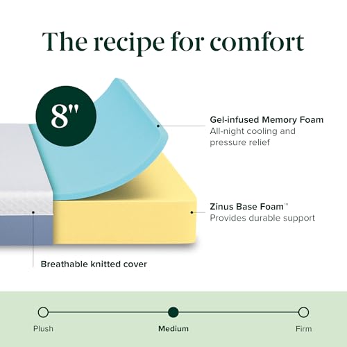 Zinus Airflow Cooling Memory Foam Mattress - Full Size - White