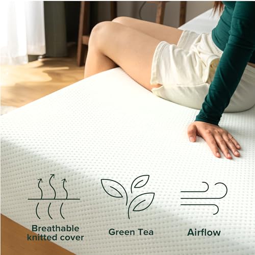 Zinus Green Tea Memory Foam Mattress - Twin Size - White